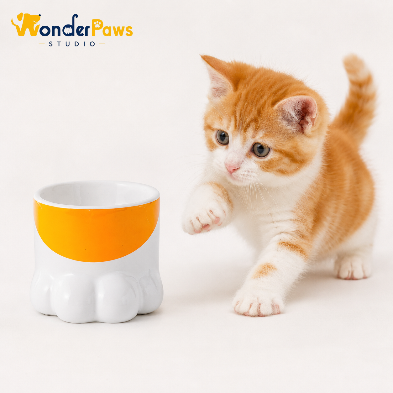 300ml Ceramic Paw Cat Bowl