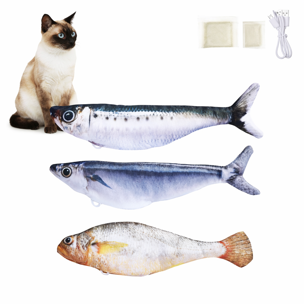 3PCS Mini Flopping Fish Cat Toys